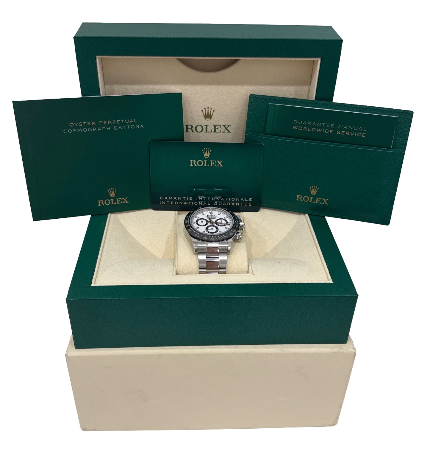 2021 PAPERS Rolex Daytona PANDA White Stainless Steel CERAMIC 40mm 116500 LN BOX