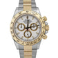 MINT Rolex Daytona WHITE Two-Tone 18K Yellow Gold Stainless Steel 116503 Watch