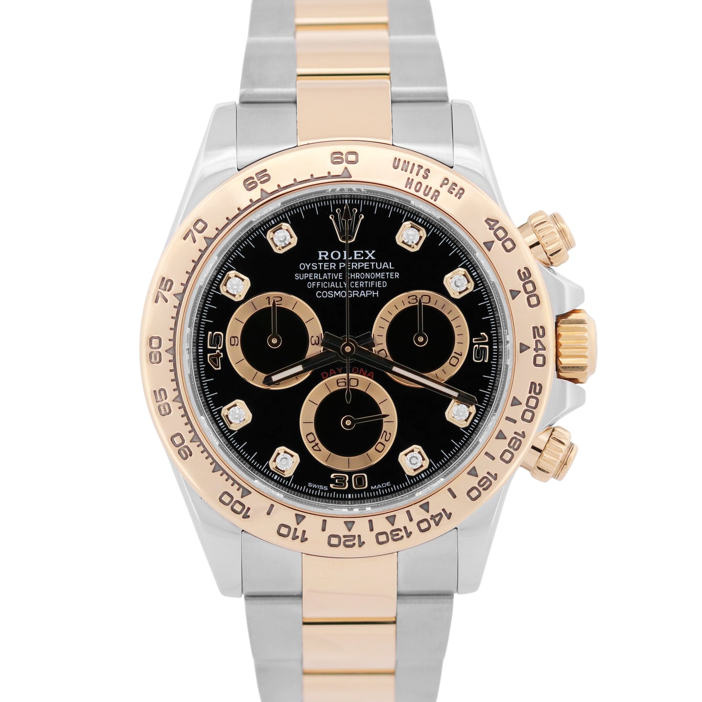 Rolex Daytona BLACK DIAMOND Two-Tone 18K Yellow Gold Stainless Steel 116503 BOX