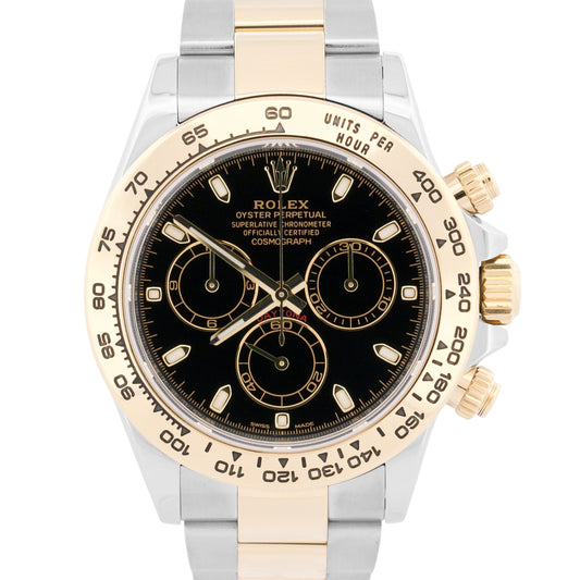 2020 PAPERS Rolex Daytona BLACK Two-Tone Stainless 18K Yellow Gold 116503 BOX