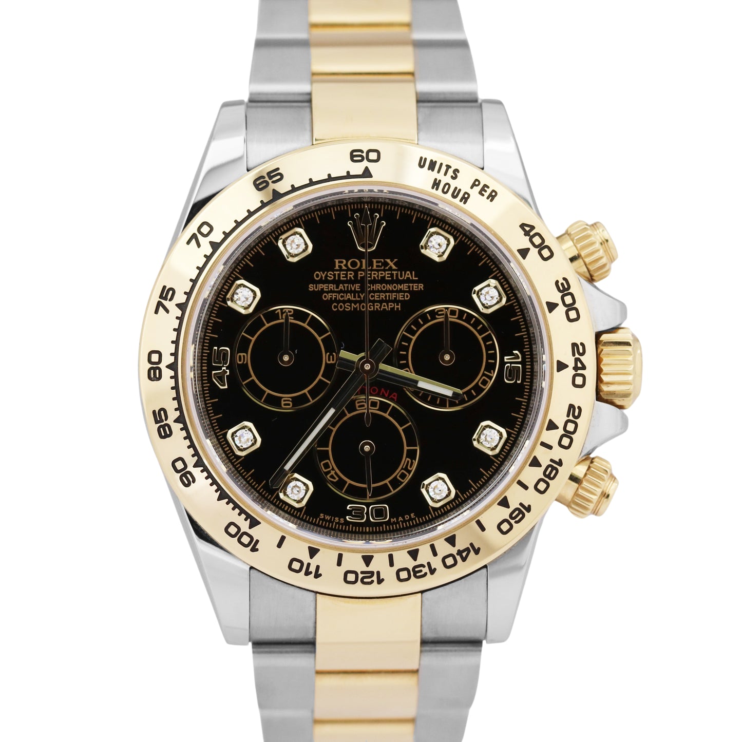 NEW CARD Rolex Daytona BLACK DIAMOND Two-Tone 18K Yellow Gold 40mm 116503 BOX