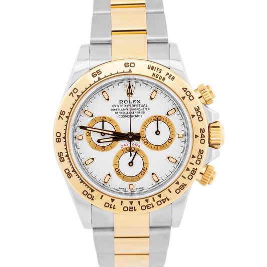 2023 PAPERS Rolex Daytona WHITE Two-Tone Stainless 18K Yellow Gold 116503 BOX