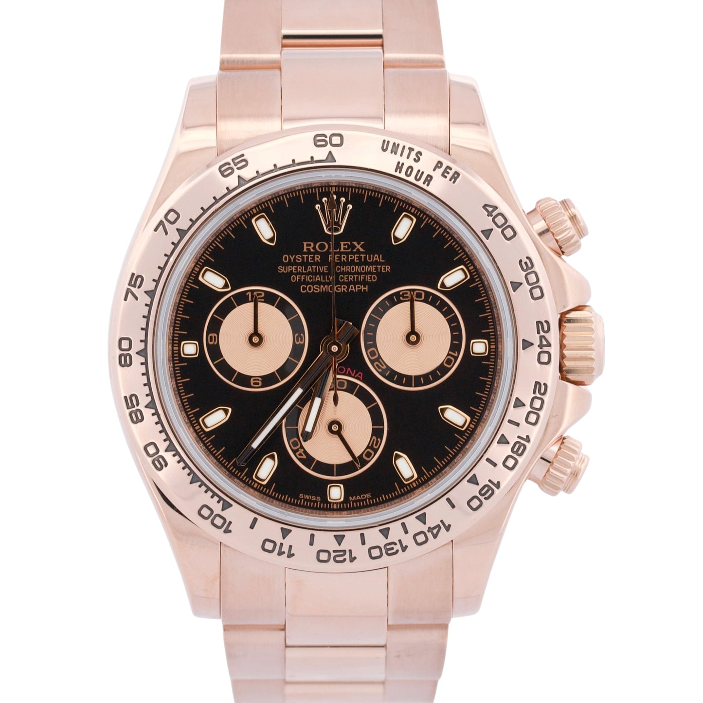 Rolex Daytona Cosmograph 116505 Black 40mm 18K Rose Gold Chronograph Watch Box