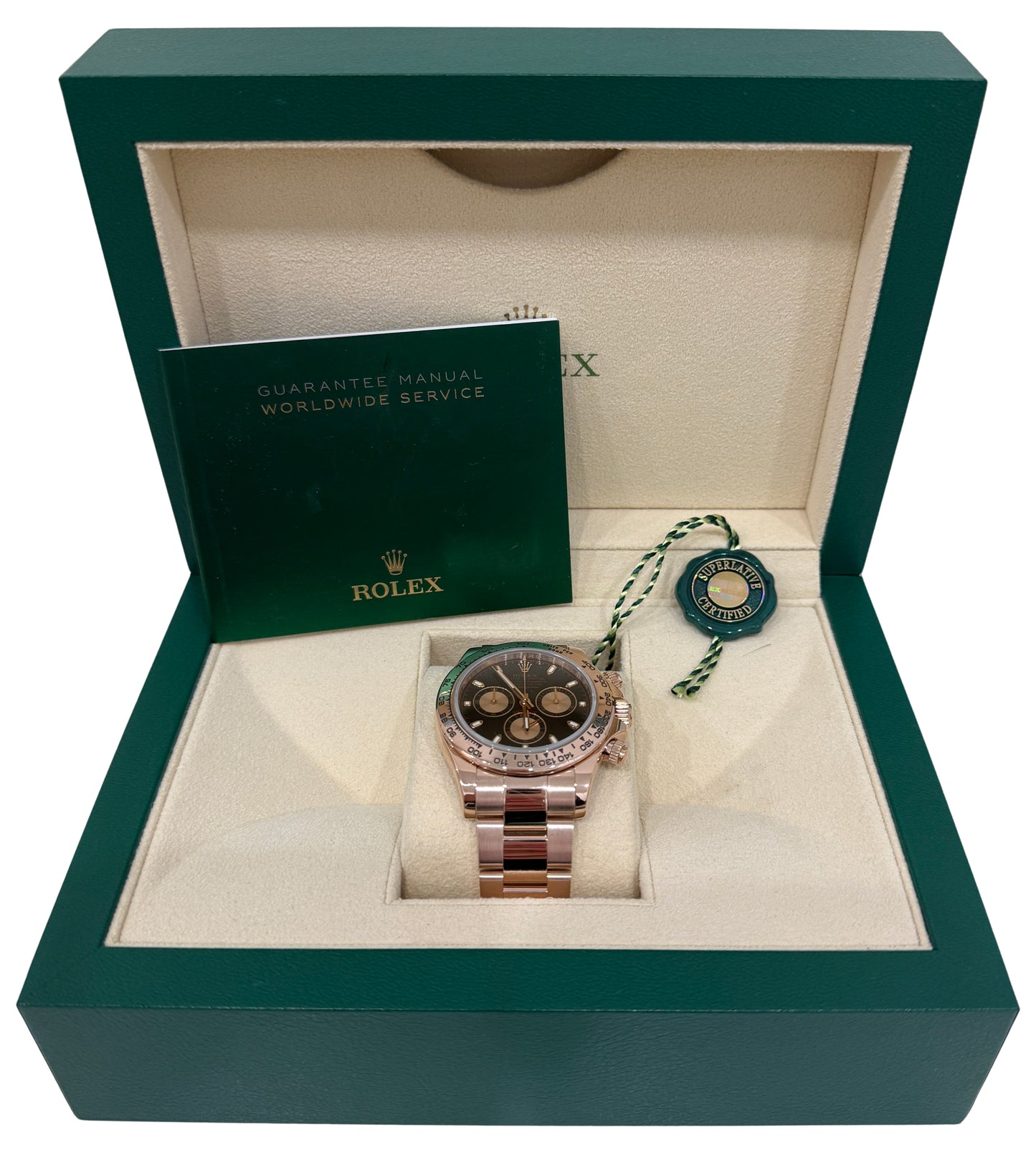 Rolex Daytona Cosmograph 116505 Black 40mm 18K Rose Gold Chronograph Watch Box