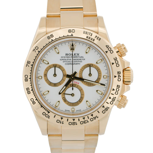 2022 Rolex Daytona Cosmograph 116508 White 40mm 18K Yellow Gold Watch Box Papers