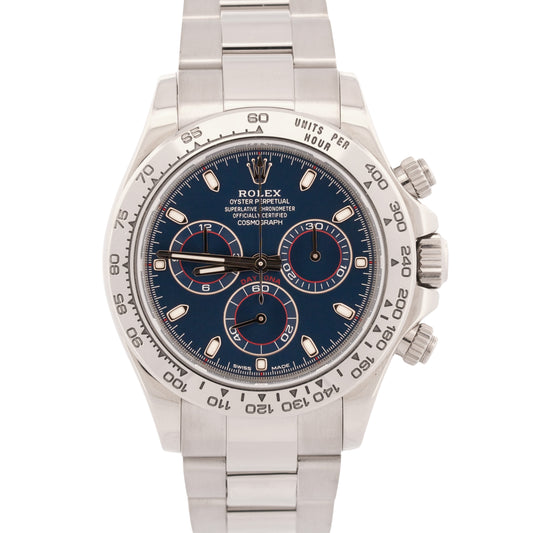 2019 RSC Rolex Daytona Cosmograph BLUE 18K White Gold Oyster 116509 Watch BOX
