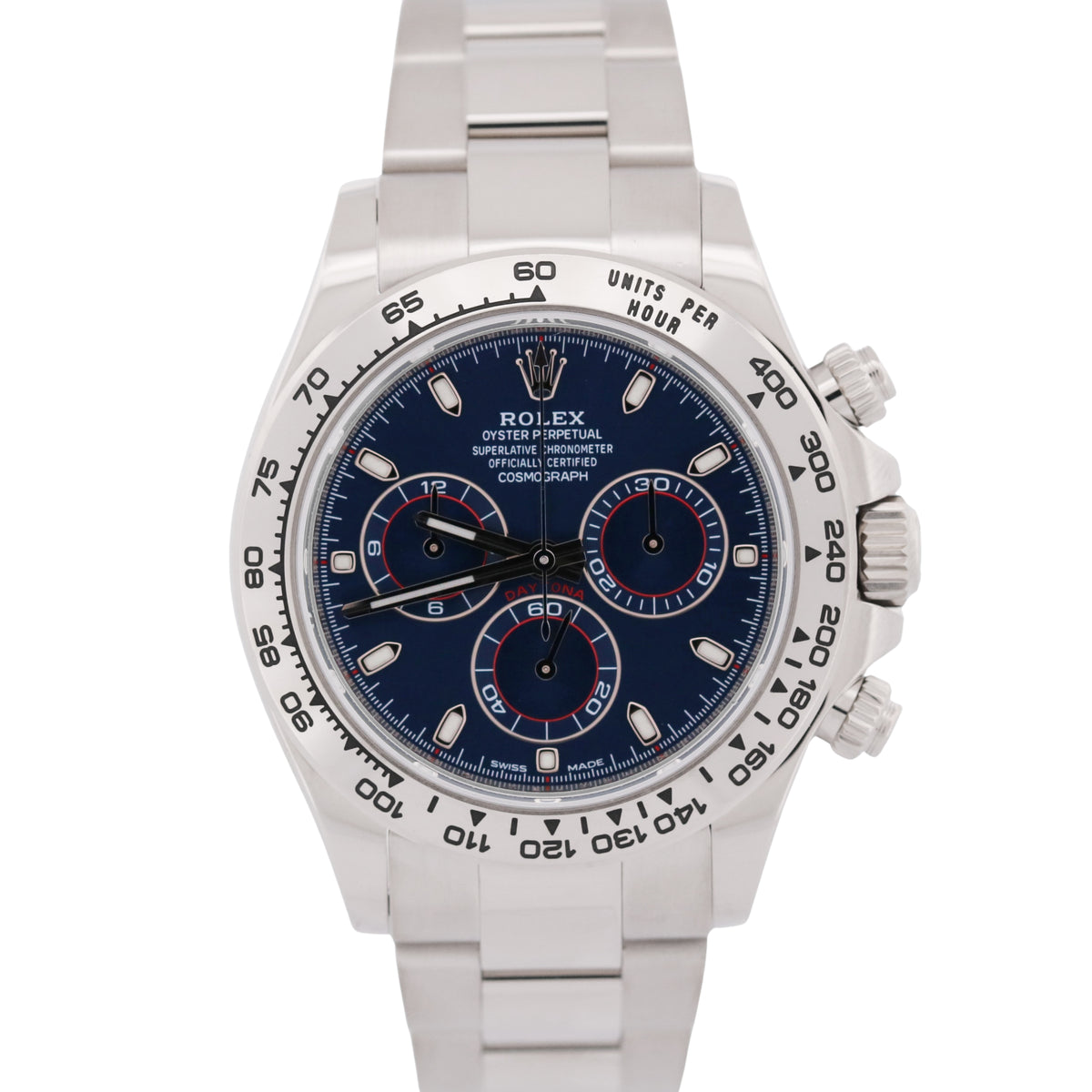 2020 Rolex Daytona Cosmograph 116509 Blue 18K White Gold Oyster Box Papers
