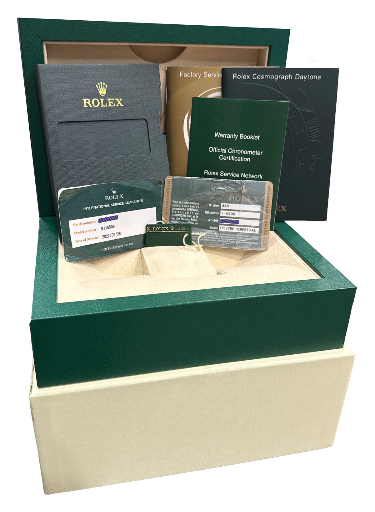 2022 RSC Rolex Daytona Cosmograph 116509 Black Diamond 18K Gold 40mm Box Papers