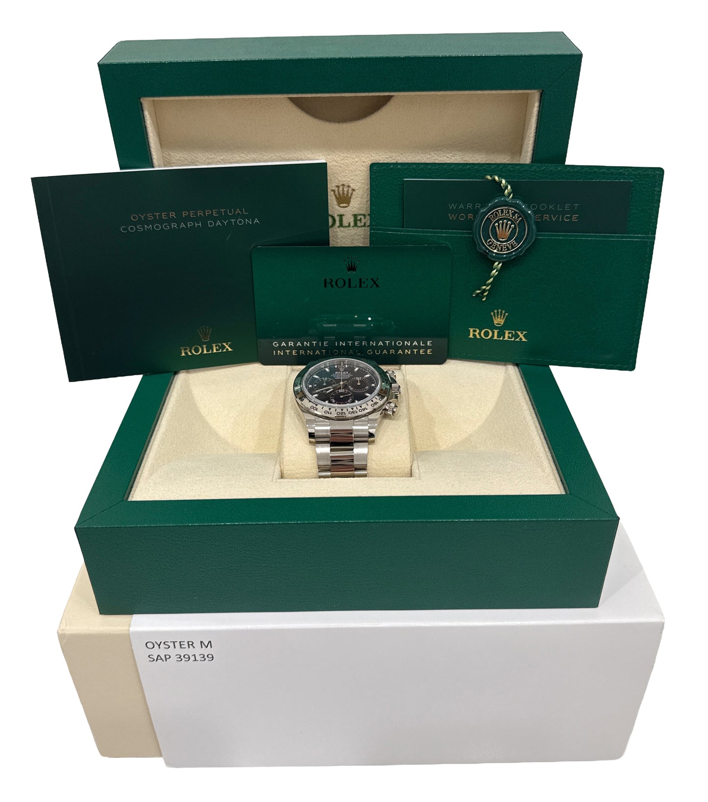 2022 PAPERS Rolex Daytona Cosmograph BLUE 18K White Gold 40mm Watch 116509 BOX