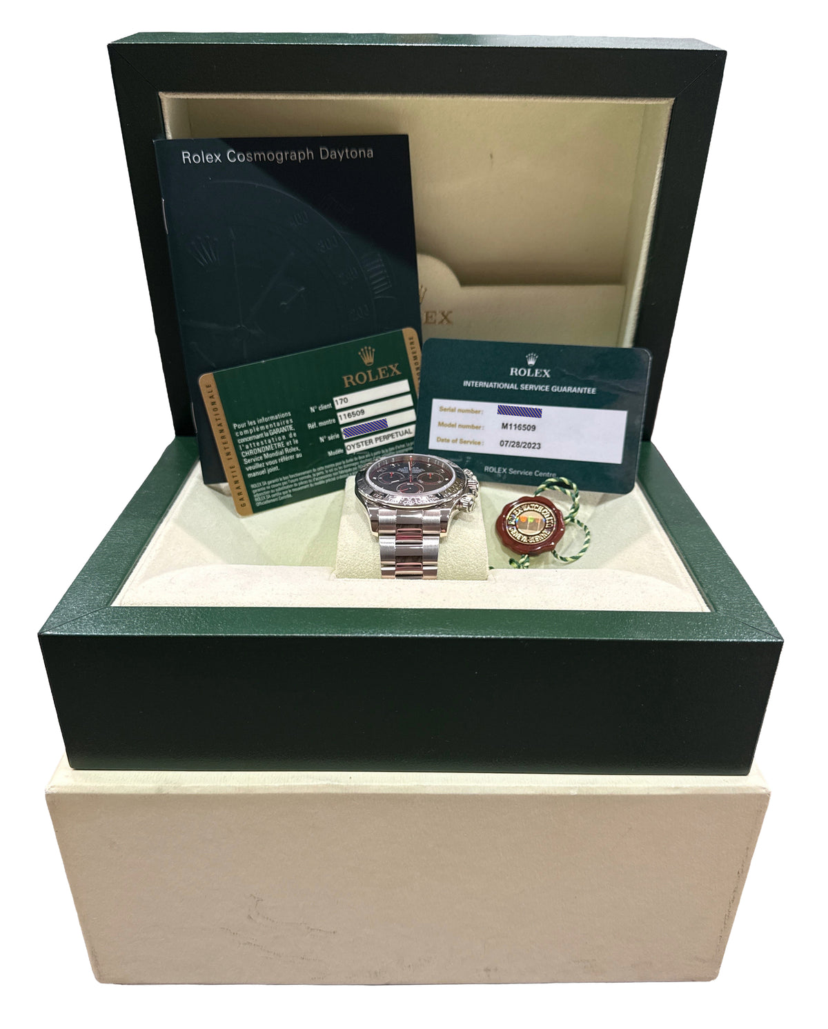 2023 RSC Rolex Daytona Cosmograph 116509 Black Racing 18K Gold 40mm Box Papers