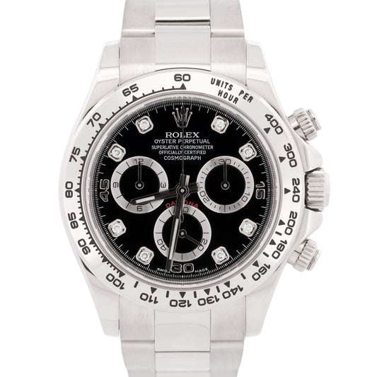 2026 CPO Rolex Daytona FACTORY BLACK DIAMOND 18K White Gold Oyster 116509 BOX