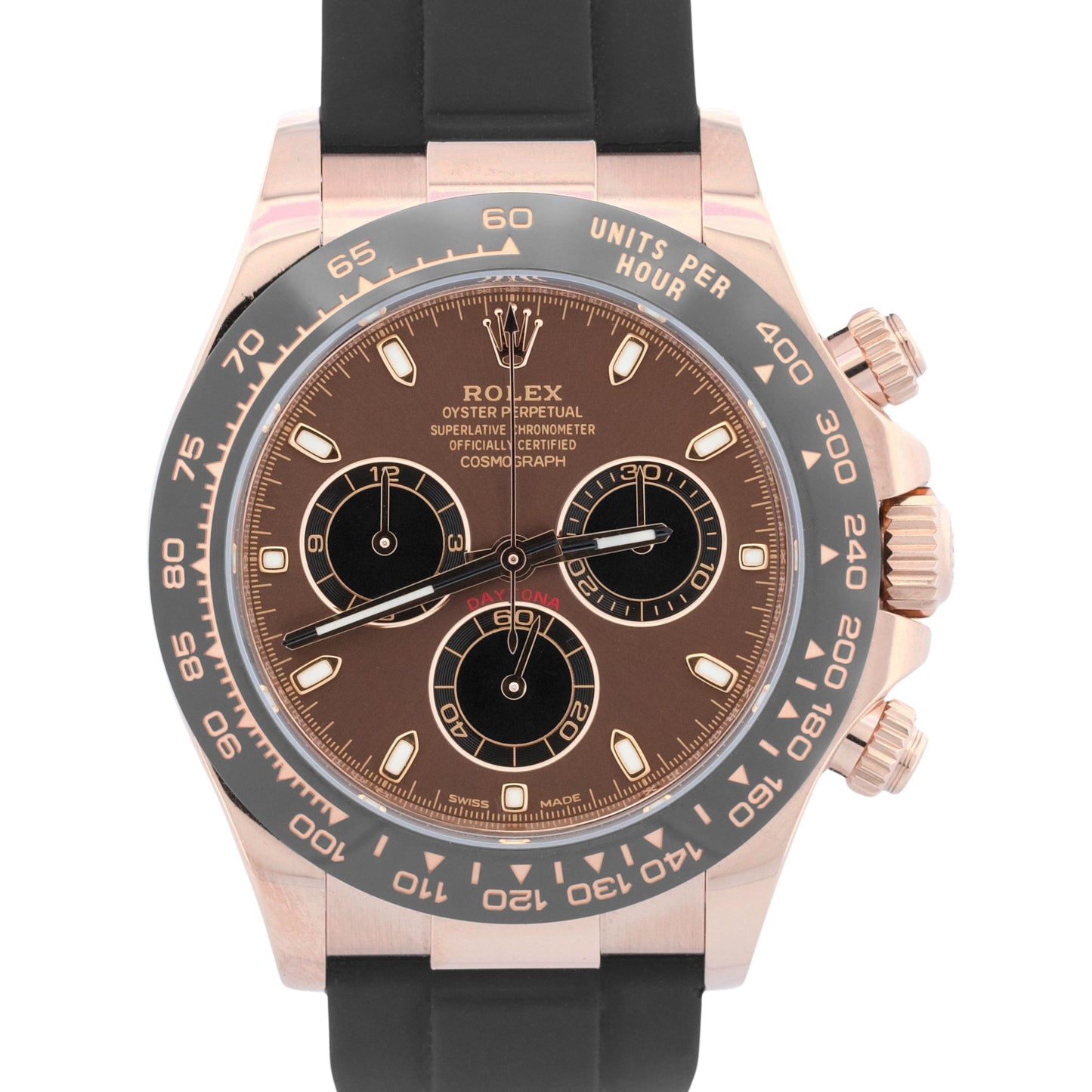 2023 Rolex Daytona CHOCOLATE Brown 18K Rose Gold 40mm Oysterflex 116515 LN BOX