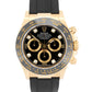 2021 PAPERS Rolex Daytona BLACK DIAMOND 18K Gold Rubber Oysterflex 116518 LN BOX