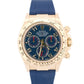 Rolex Daytona Cosmograph BLUE RACING Arabic 18K Yellow Gold RUBBER 116518 BOX