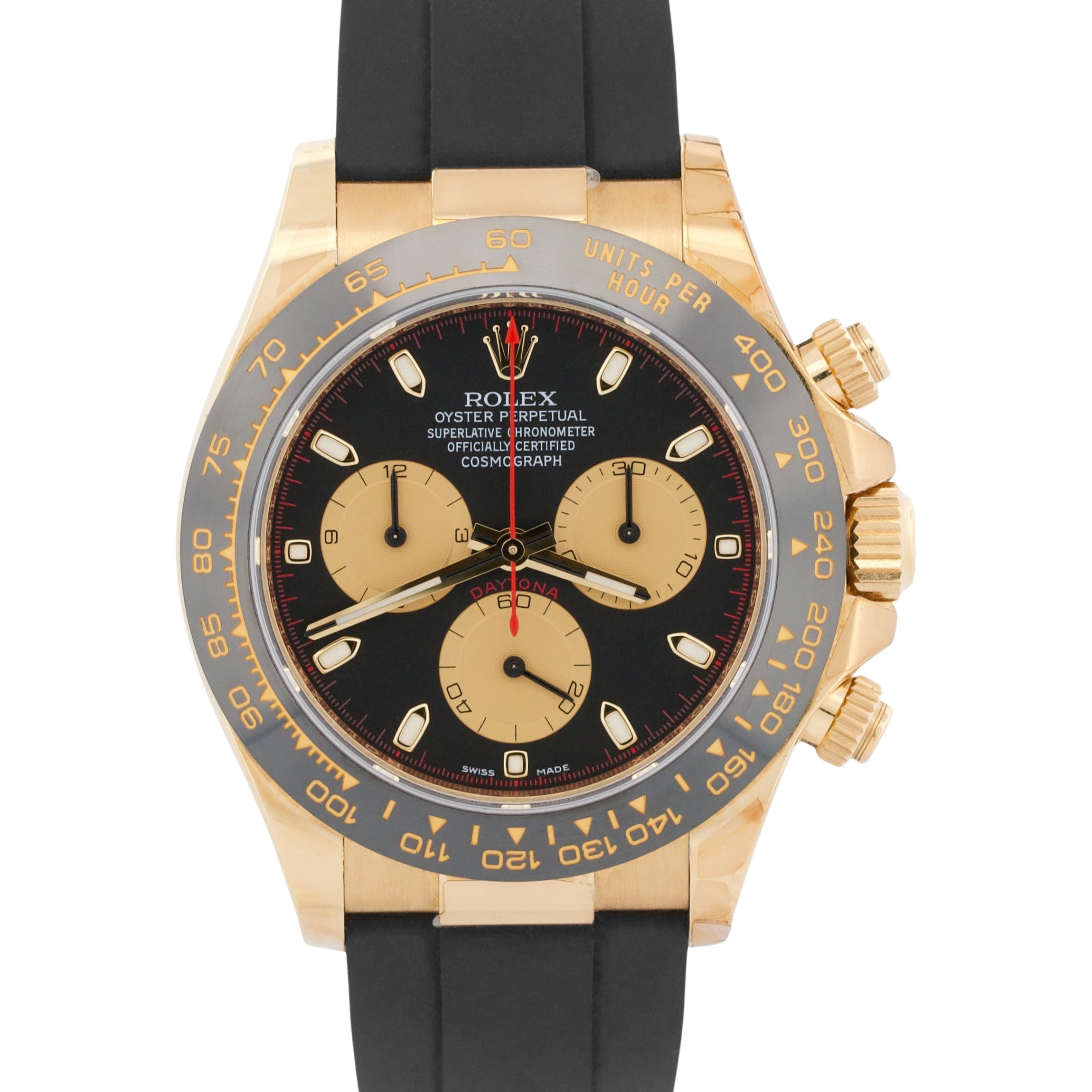 Stickered 2021 Rolex Daytona 116518 LN Black Newman 18K Oysterflex