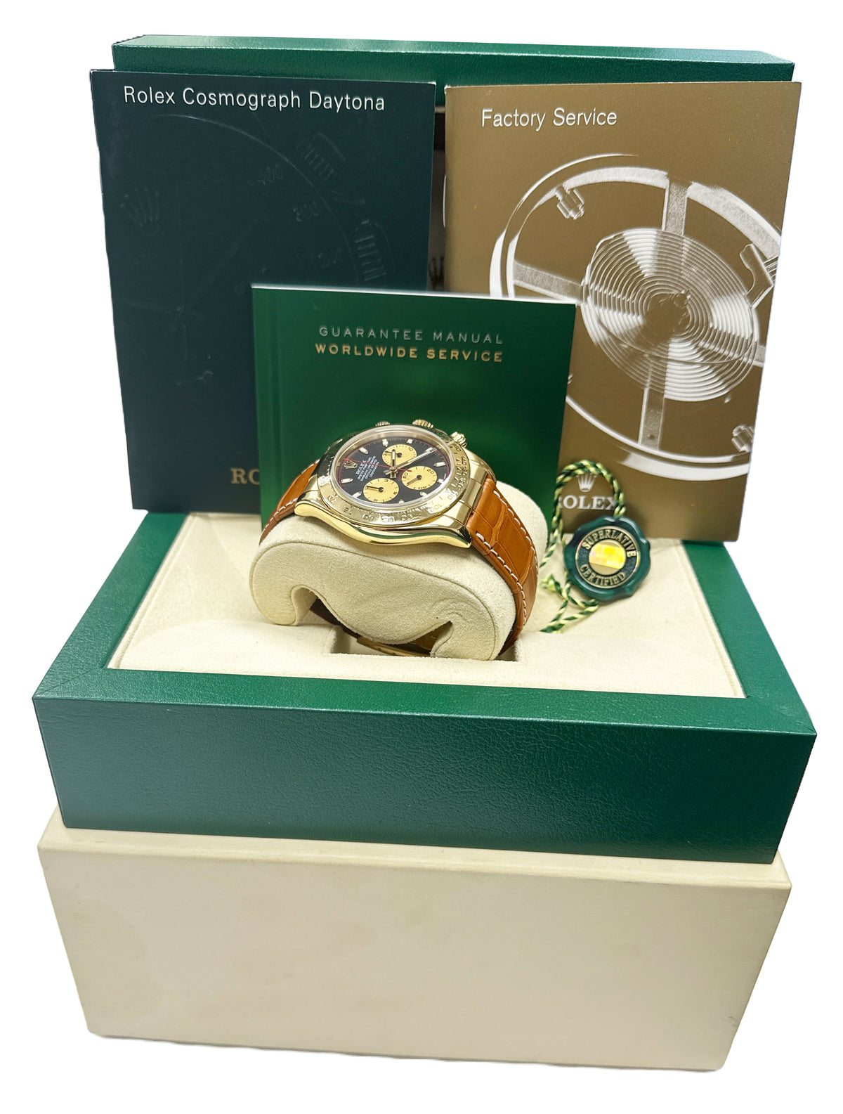 Rolex Daytona Cosmograph 116518 Paul Newman Black 18K Yellow Gold Leather Box