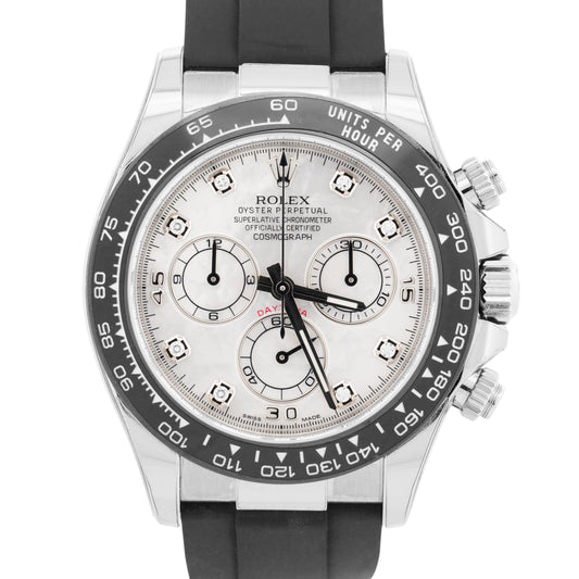 2019 PAPERS Rolex Daytona FACTORY MOP DIAMOND 18K 40mm OYSTERFLEX 116519 LN BOX