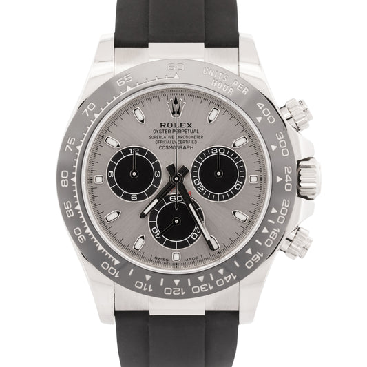 2020 Rolex Daytona 116519 LN Silver Ghost 18K Gold 2025 Service 40mm Box Papers