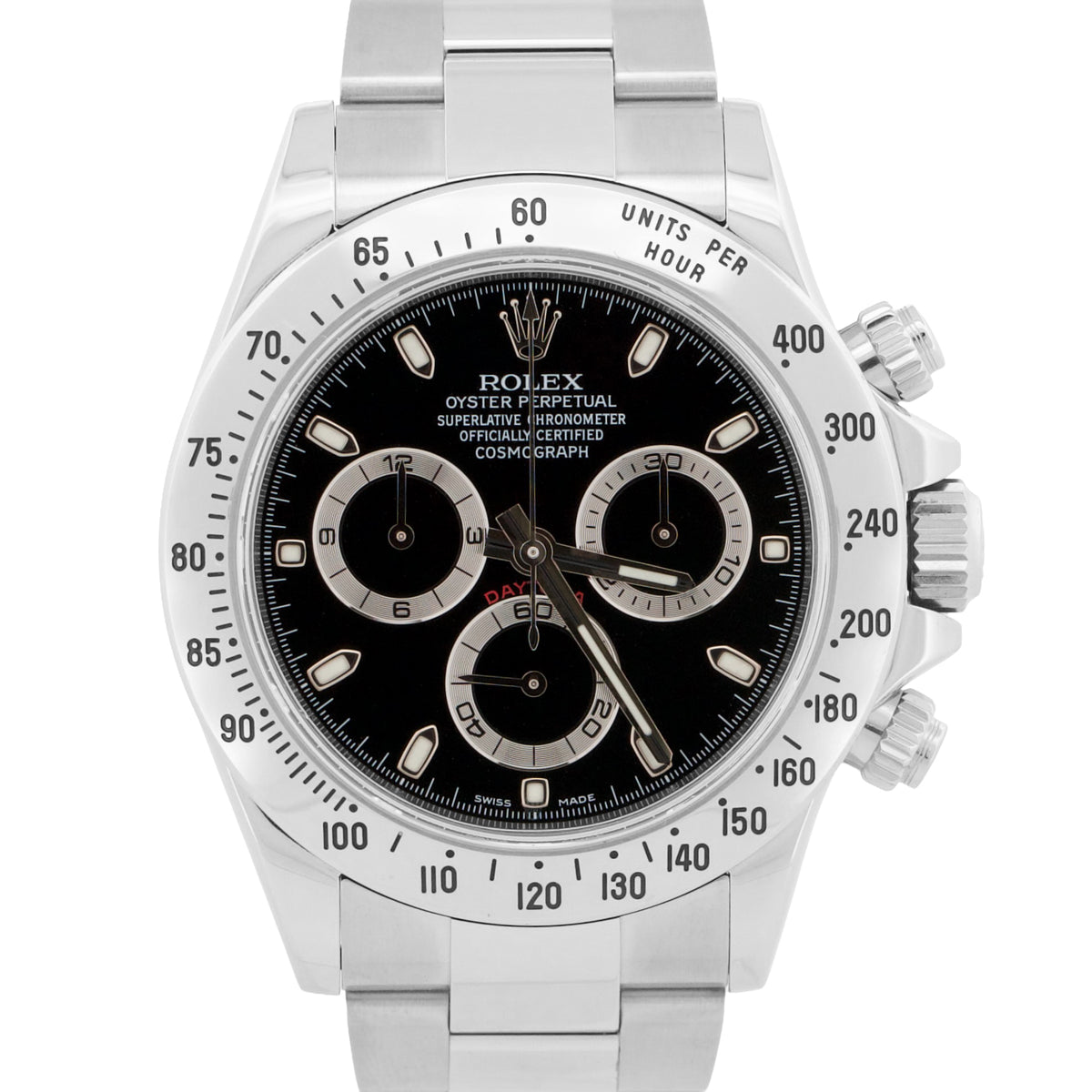 Rolex Daytona Cosmograph 116520 Black Steel Random Serial 40mm Watch Box Papers