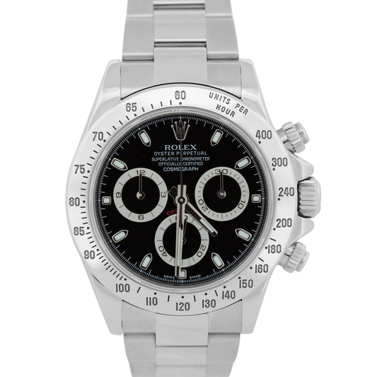 Rolex Daytona Cosmograph BLACK Stainless Steel REHAUT 40mm 116520 Watch BOX