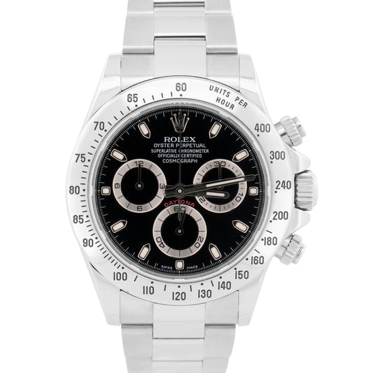 Rolex Daytona Cosmograph BLACK Stainless Steel RANDOM SERIAL 40mm 116520 Watch
