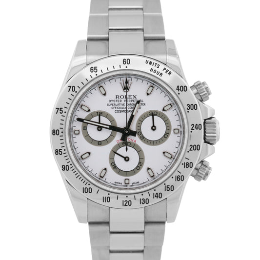 UNPOLISHED 2011 PAPERS Rolex Daytona Cosmograph APH WHITE Steel 40mm 116520 BOX