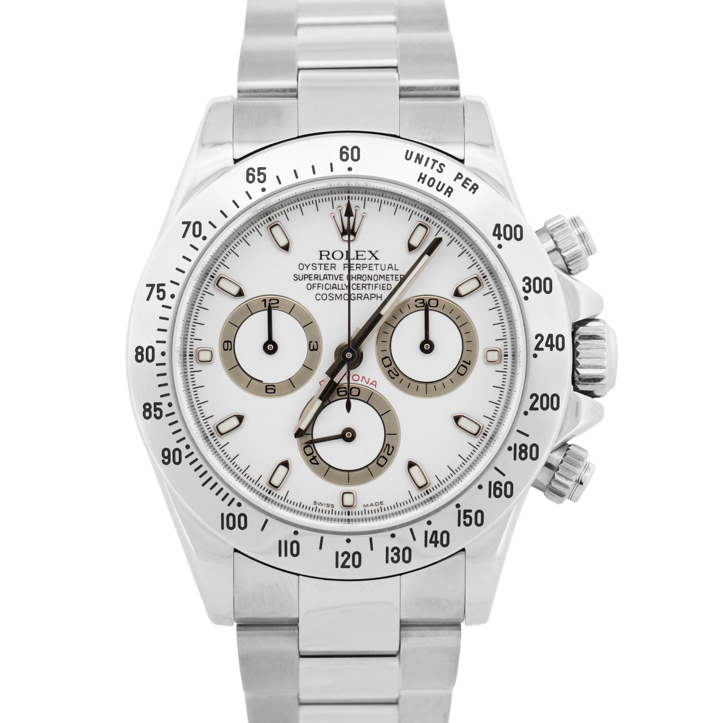 2005 PAPERS Rolex Daytona Cosmograph WHITE Stainless Steel 40mm Watch 116520 BOX