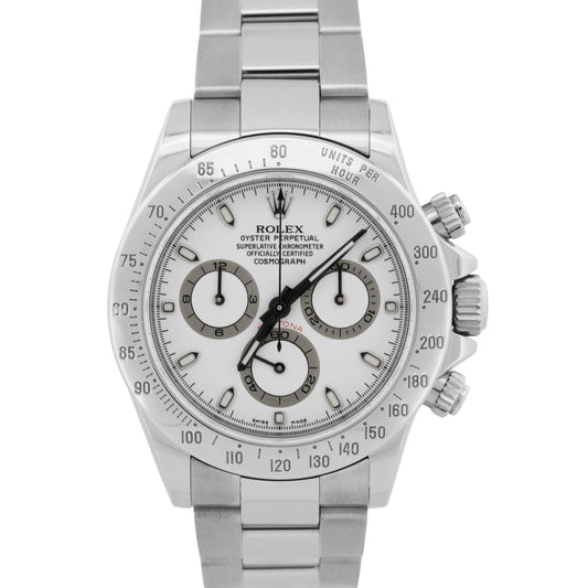 Rolex Daytona Cosmograph PANDA White Stainless Steel REHAUT Watch 40mm 116520