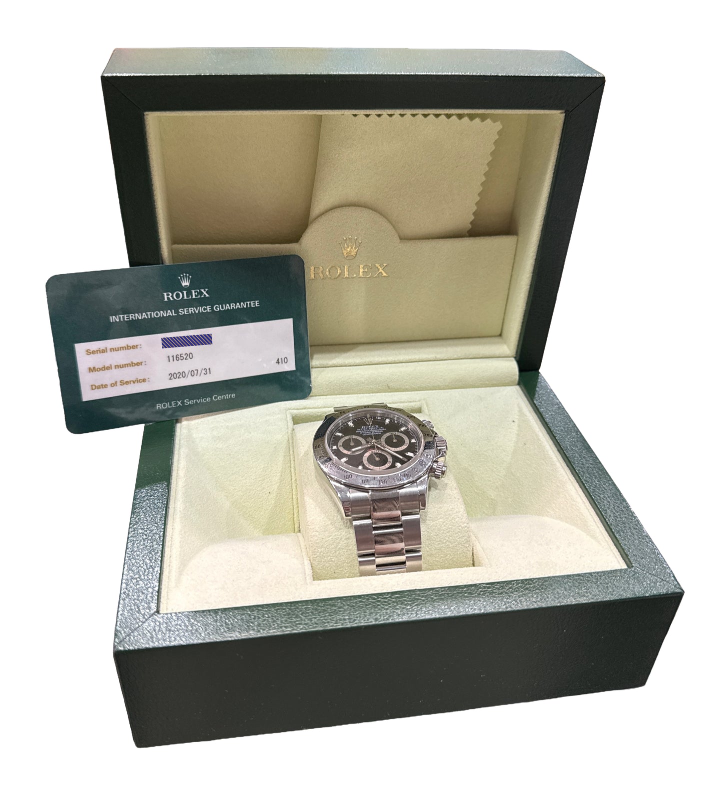 2020 RSC Rolex Daytona Cosmograph BLACK Stainless Steel 40mm Watch 116520 BOX