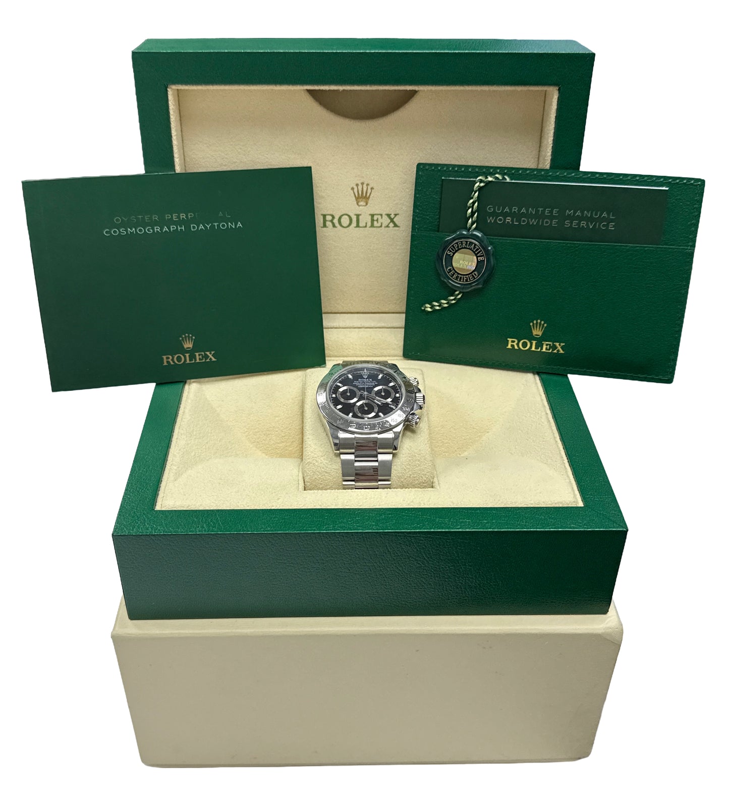 Rolex Daytona Cosmograph BLACK Stainless Steel REHAUT 40mm 116520 Watch BOX