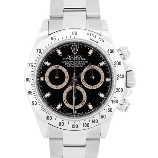 2000 Rolex Daytona Cosmograph BLACK Stainless Steel Automatic 40mm 116520 Watch