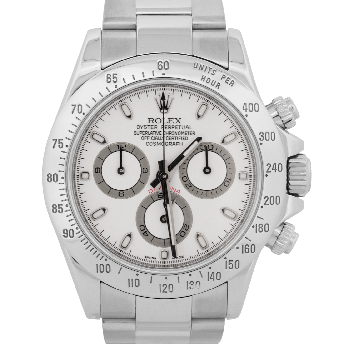 Rolex Daytona Cosmograph 116520 White Steel Chronograph Random Serial 40mm Watch