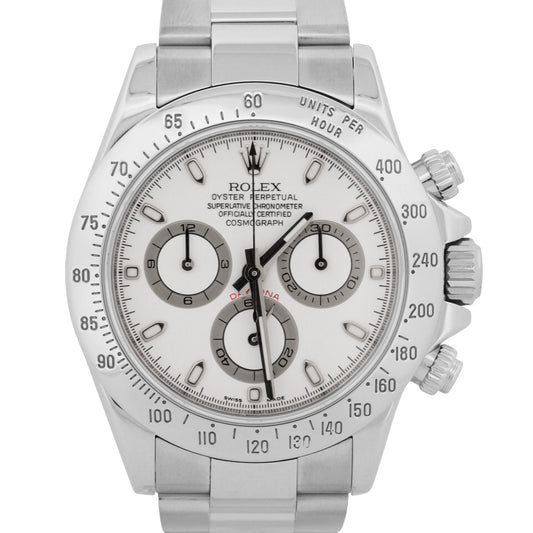 Rolex Daytona Cosmograph 116520 White Steel Chronograph Random Serial 40mm Watch
