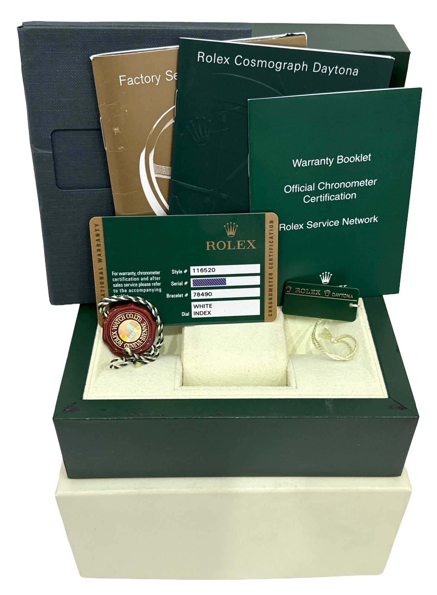 2009 PAPERS Rolex Daytona Cosmograph WHITE Stainless Steel REHAUT 116520 BOX
