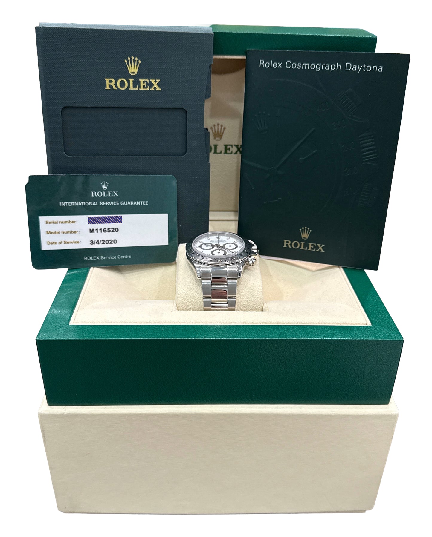 2020 RSC Rolex Daytona Cosmograph WHITE Steel RANDOMIZED 40mm 116520 Watch BOX