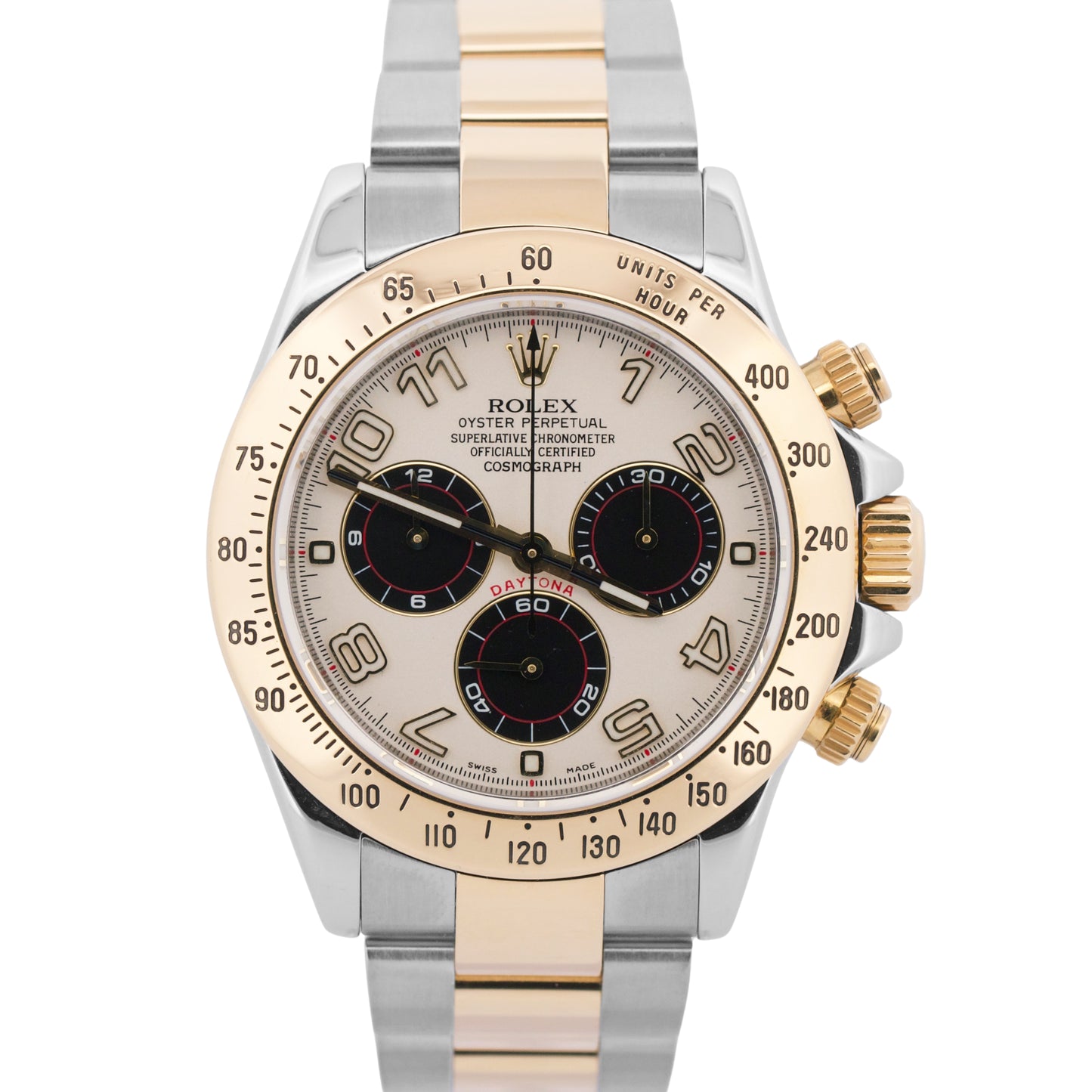 Rolex Daytona Cosmograph IVORY RACING 18K Yellow Gold Two-Tone Steel 116523