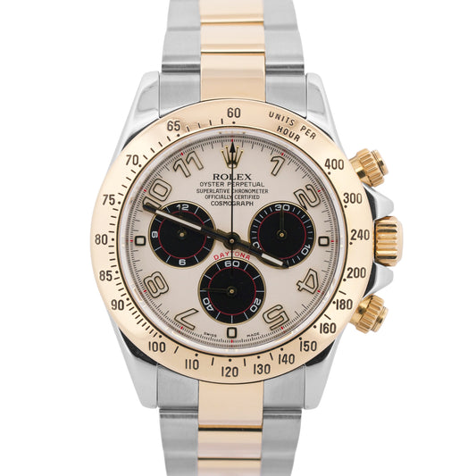 Rolex Daytona Cosmograph IVORY RACING 18K Yellow Gold Two-Tone Steel 116523