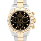 PAPERS Rolex Daytona Cosmograph BLACK 18K Yellow Gold Steel REHAUT 116523 BOX