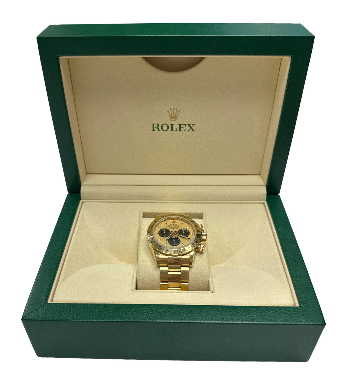 Rolex Daytona Cosmograph 116528 Champagne Newman 18K Yellow Gold 40mm Watch Box