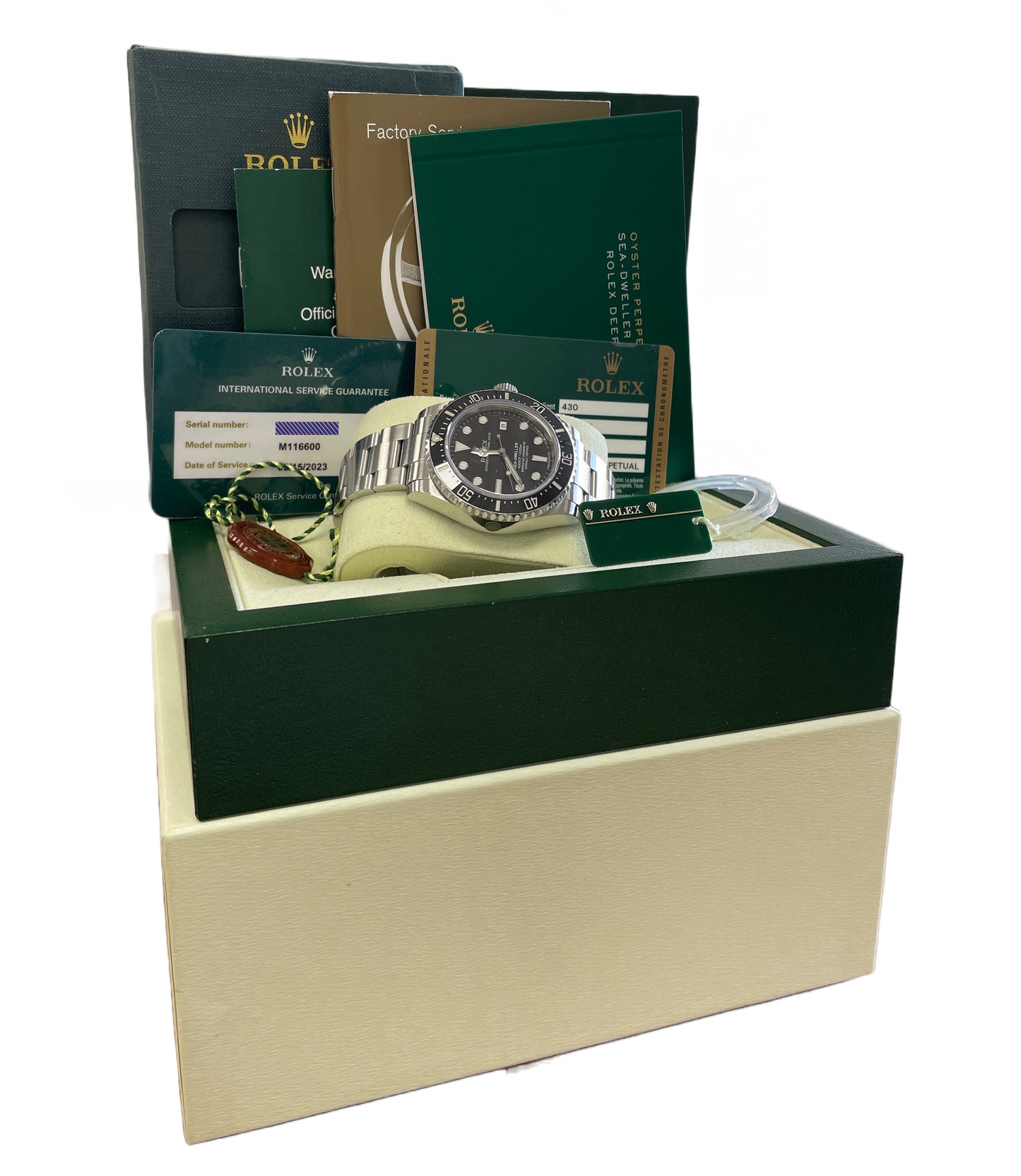 2023 RSC PAPERS Rolex Sea-Dweller 4000 SD4K 40mm Ceramic Steel Watch 116600 BOX
