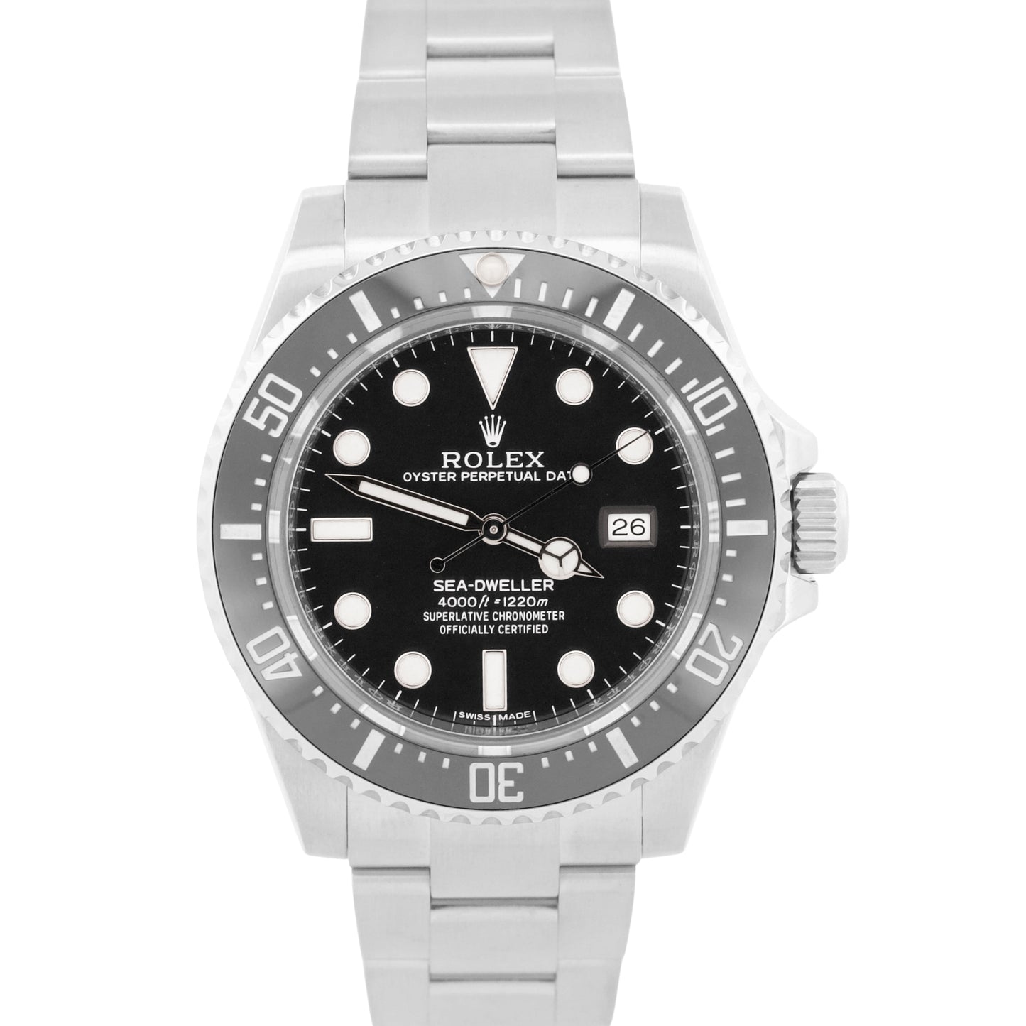 2015 PAPERS Rolex Sea-Dweller 4000 BLACK 40mm Ceramic Steel SD4K 116600 BOX