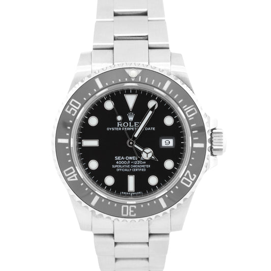 2017 PAPERS Rolex Sea-Dweller 4000 BLACK 40mm Ceramic Steel SD4K 116600 BOX