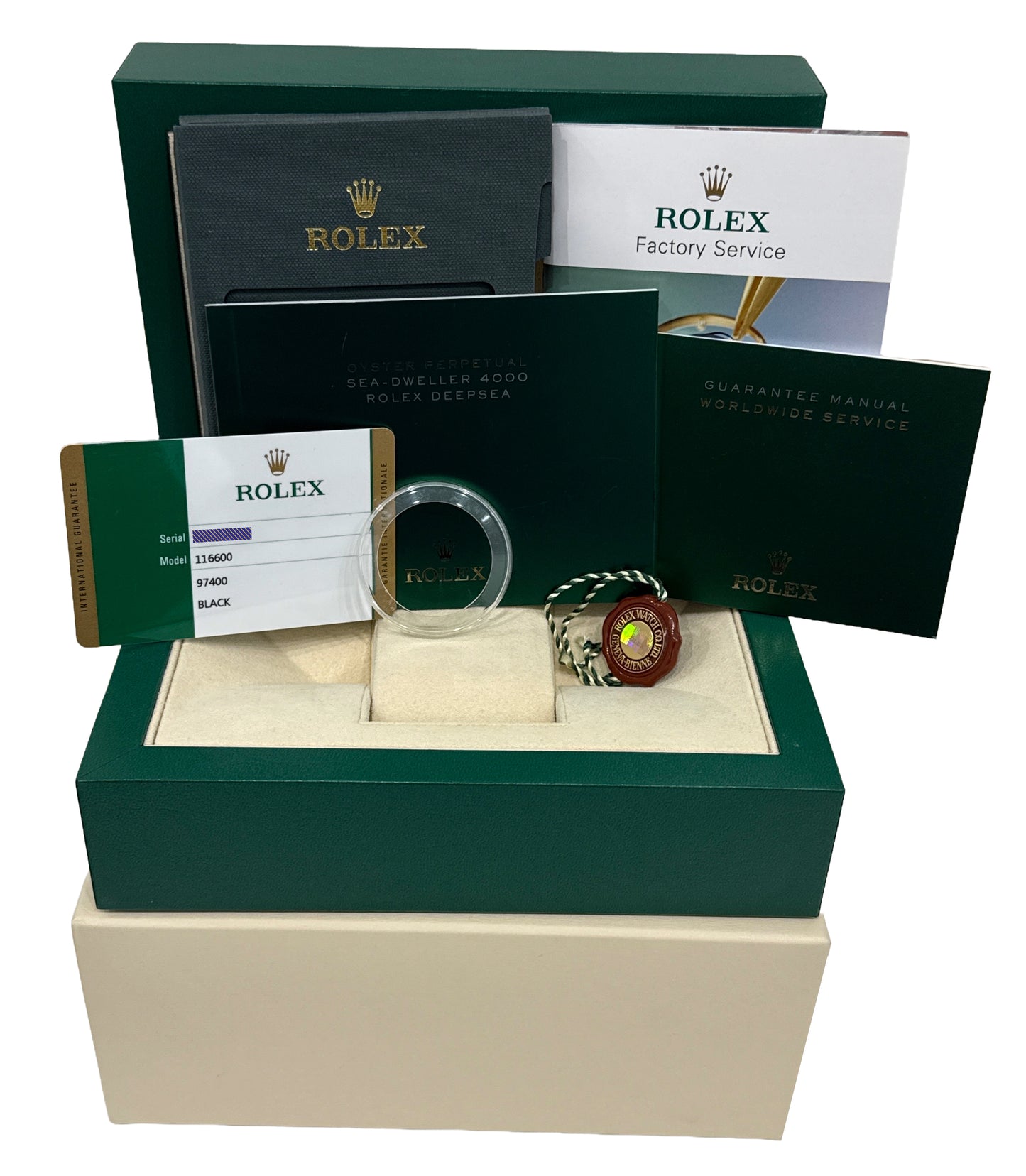 PAPERS Rolex Sea-Dweller 4000 BLACK 40mm Ceramic Steel SD4K Watch 116600 BOX