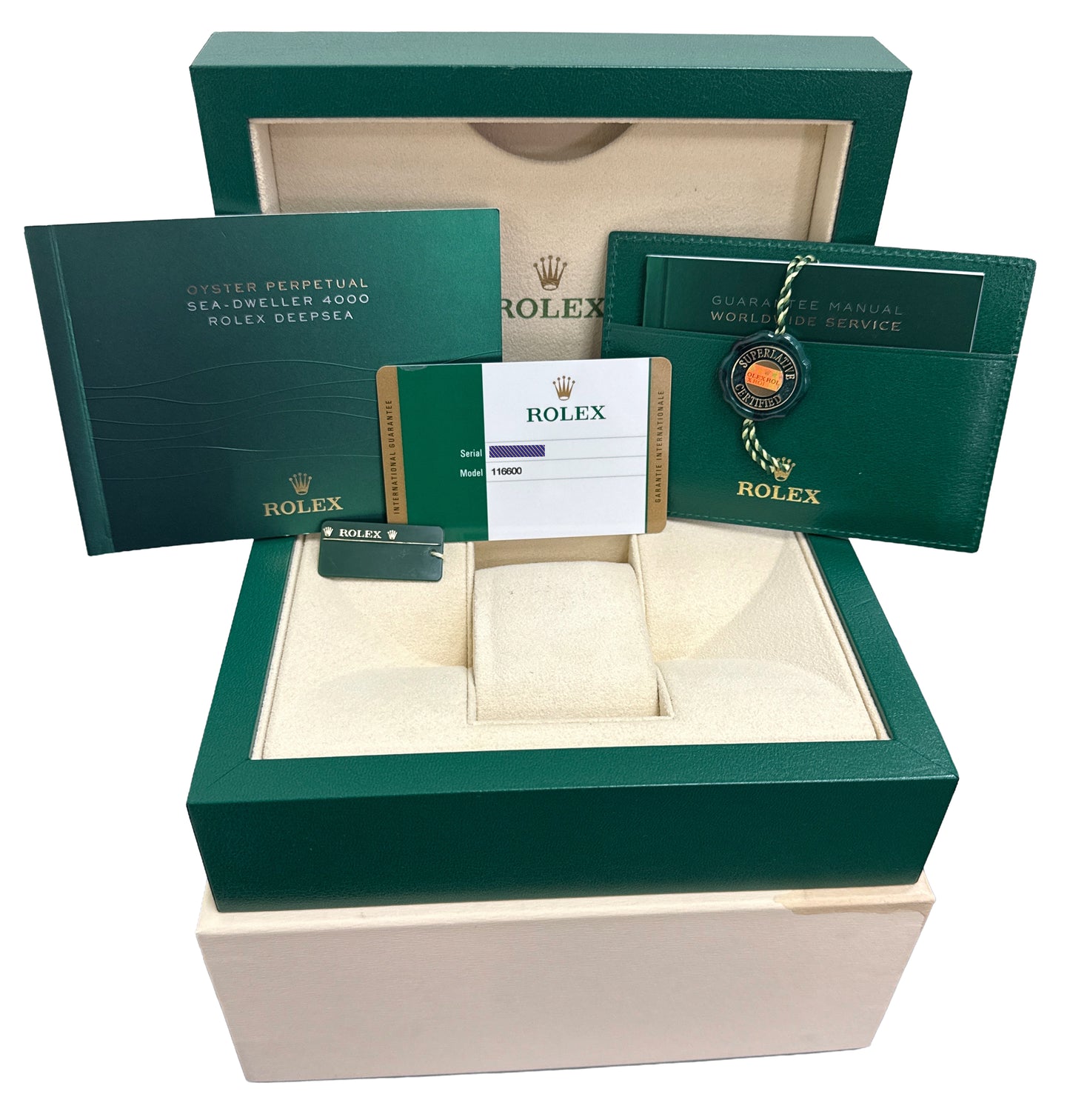 2015 PAPERS Rolex Sea-Dweller 4000 BLACK 40mm Ceramic Steel SD4K 116600 BOX
