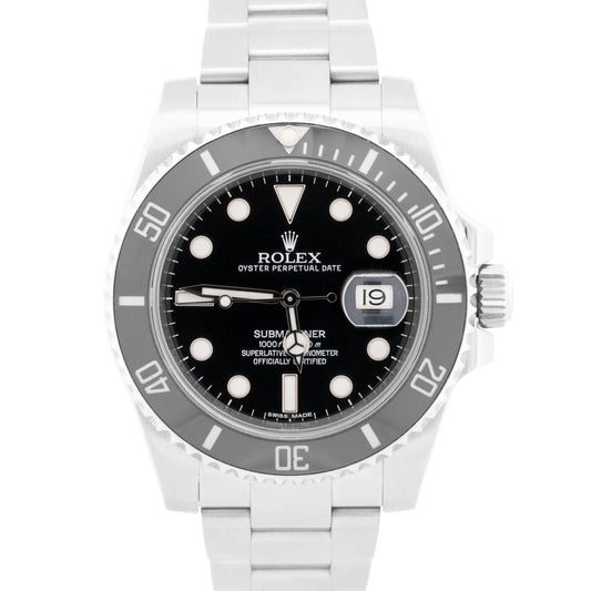 2016 PAPERS Rolex Submariner Date BLACK Stainless Steel 40mm 116610 LN Watch BOX