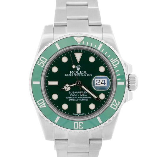 PAPERS Rolex Submariner Date HULK Green Stainless Steel RSC 40mm 116610 LV BOX