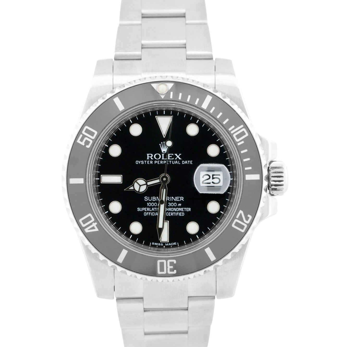 Rolex Submariner Date BLACK Ceramic Stainless Steel Dive 40mm 116610 LN Watch