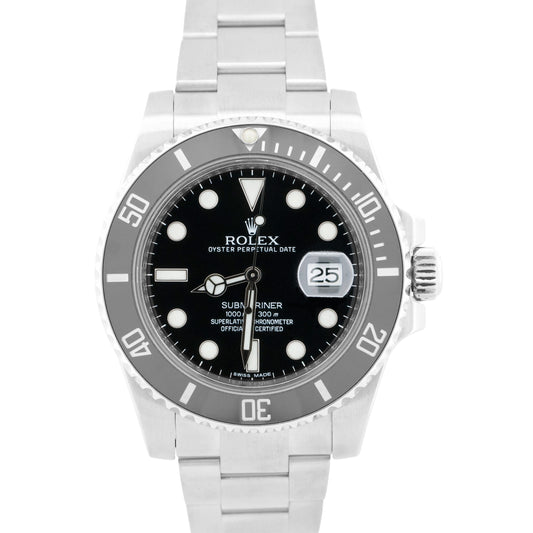 Rolex Submariner Date BLACK Ceramic Stainless Steel Dive 40mm 116610 LN Watch