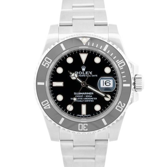 Rolex Submariner Date BLACK Ceramic Stainless Steel Dive 40mm 116610 LN Watch