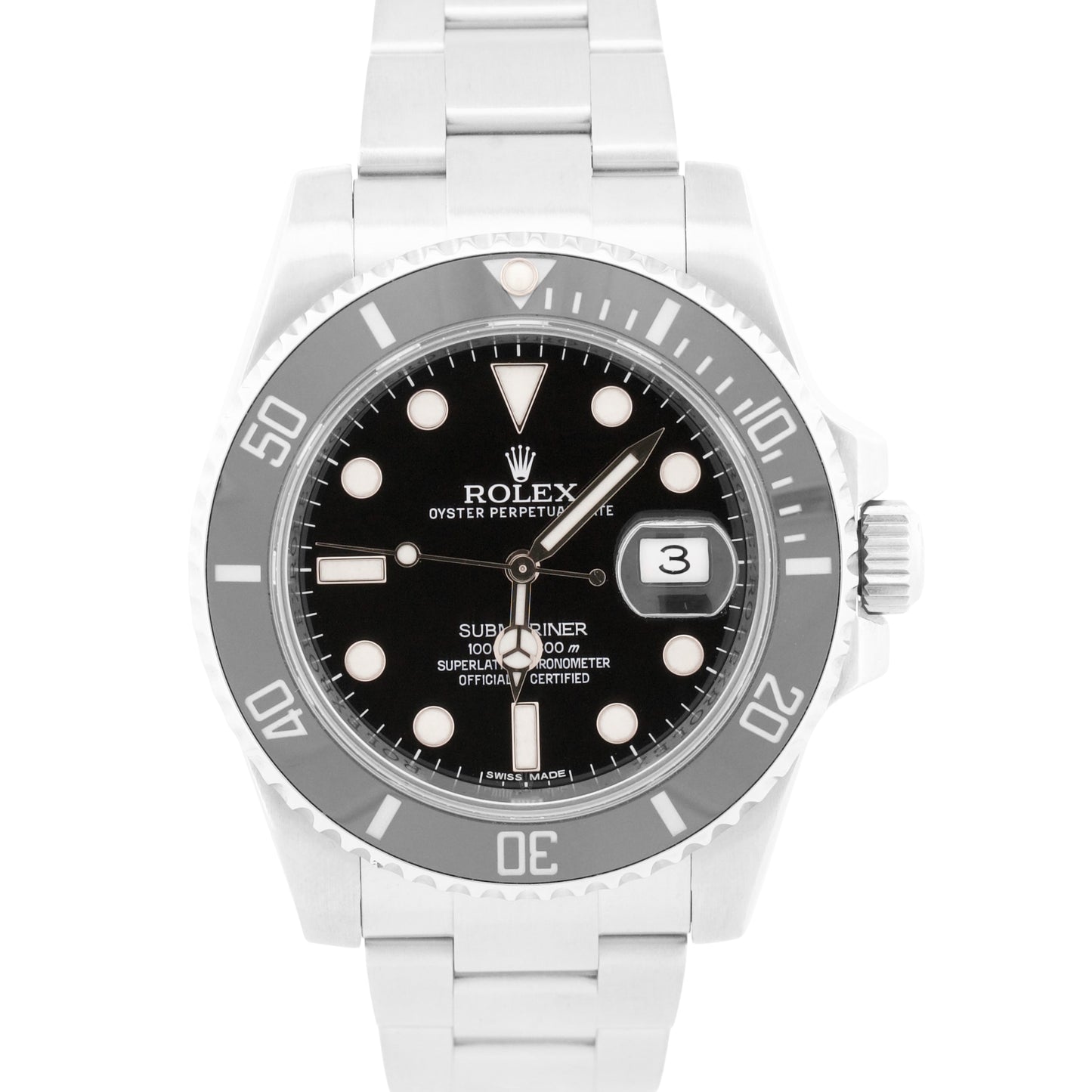 Rolex Submariner Date BLACK Stainless Steel 40mm Oyster 116610 LN Watch